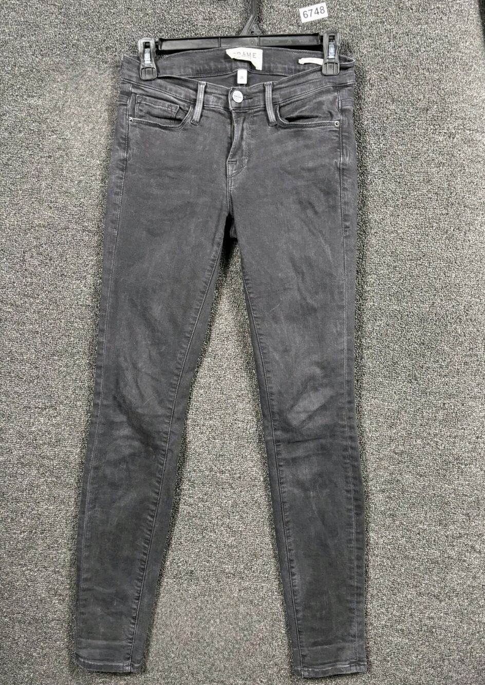 FRAME Denim Le Skinny De Jeanne Jeans Womens Size 25 Dark Gray Low Rise Stretch